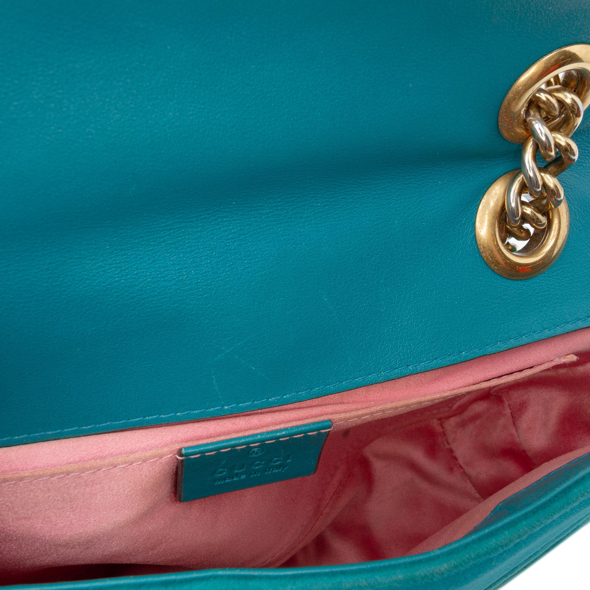 Gucci Small GG Marmont Matelasse Velvet Shoulder Bag