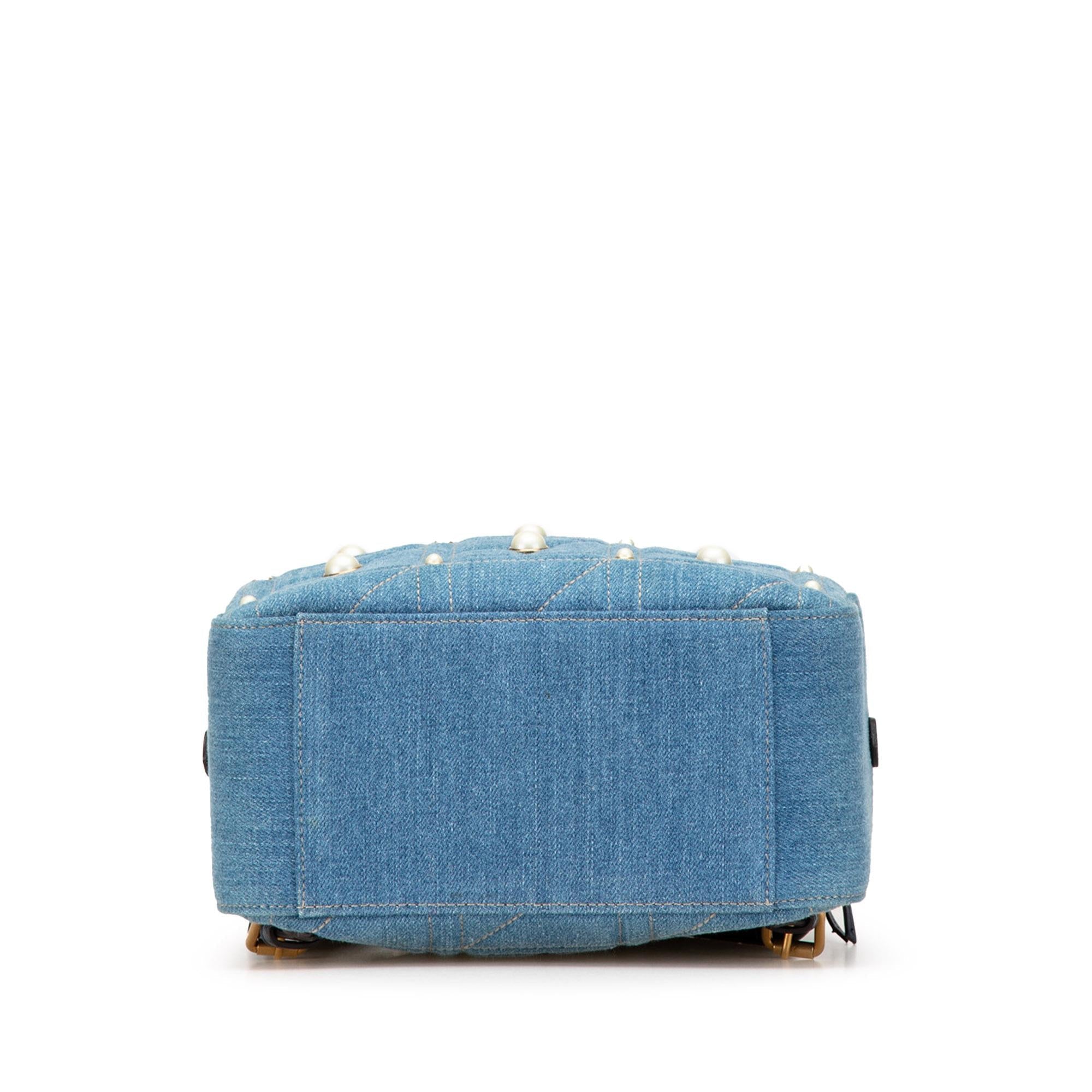 Gucci Small GG Marmont Pearl Denim Backpack