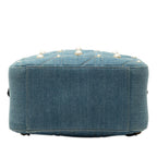 Gucci Small GG Marmont Pearl Studded Matelasse Denim Backpack