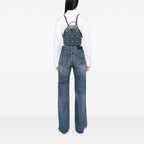 Gucci Small GG Marmont Pearl Studded Matelasse Denim Backpack