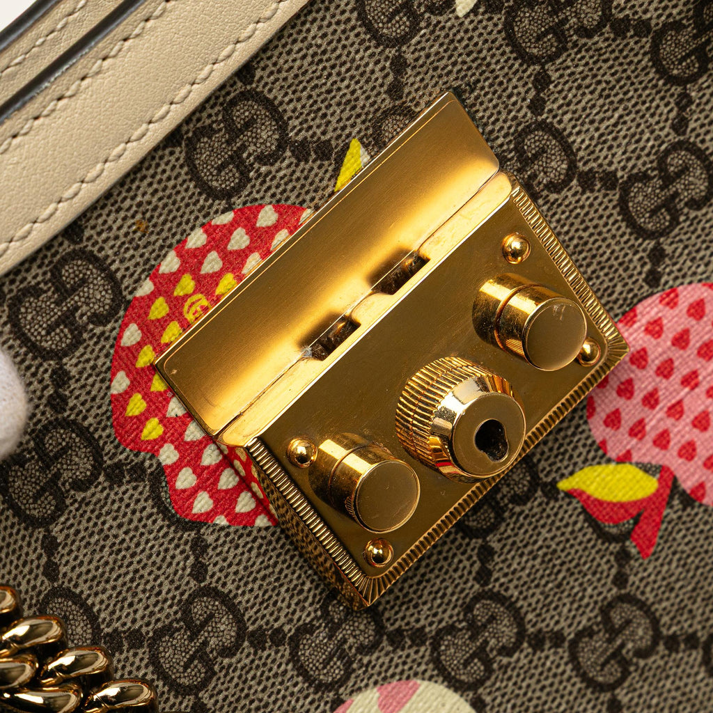 Gucci Small GG Supreme Apple Heart Padlock Tote