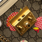 Gucci Small GG Supreme Apple Heart Padlock Tote