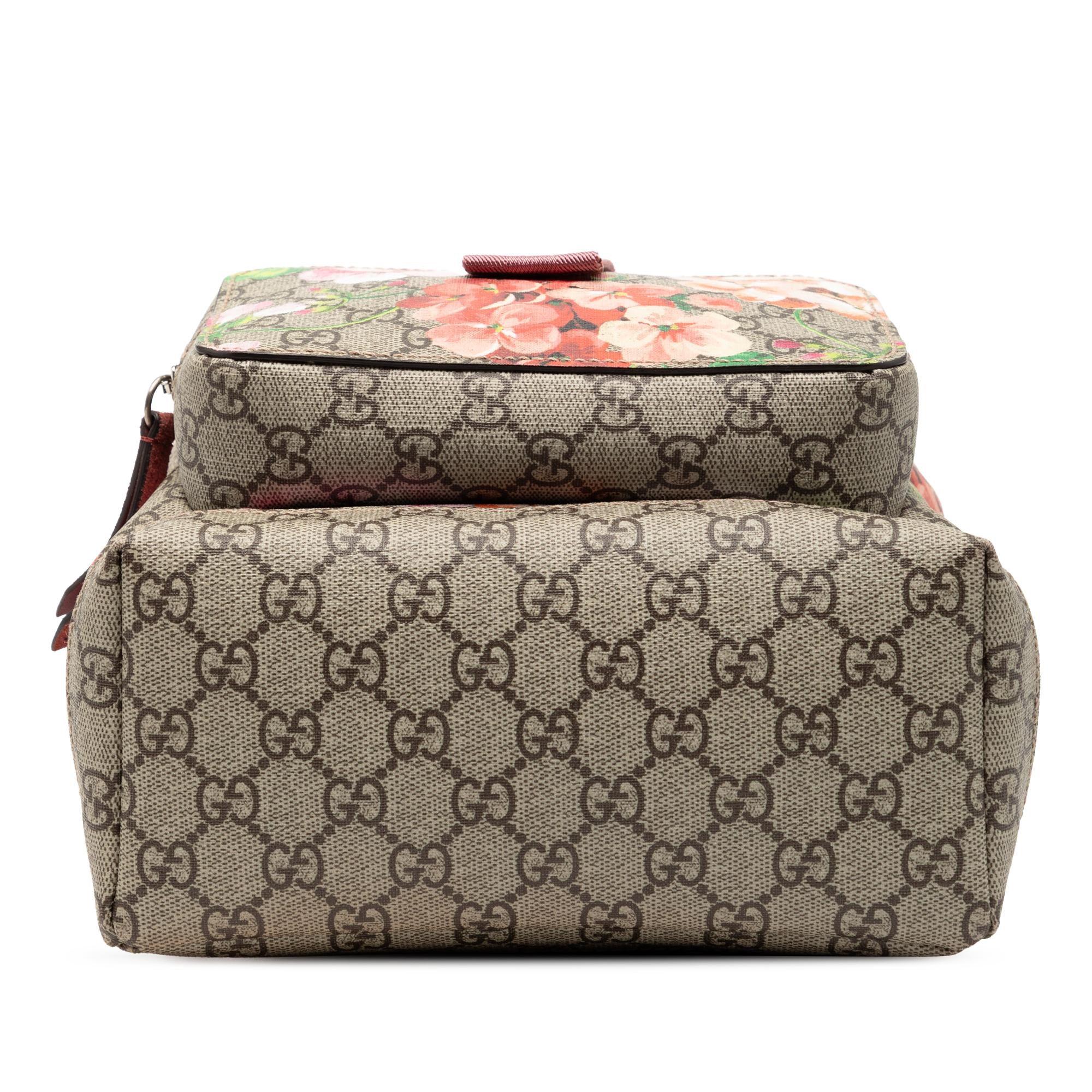 Gucci Small GG Supreme Blooms Single Buckle Backpack