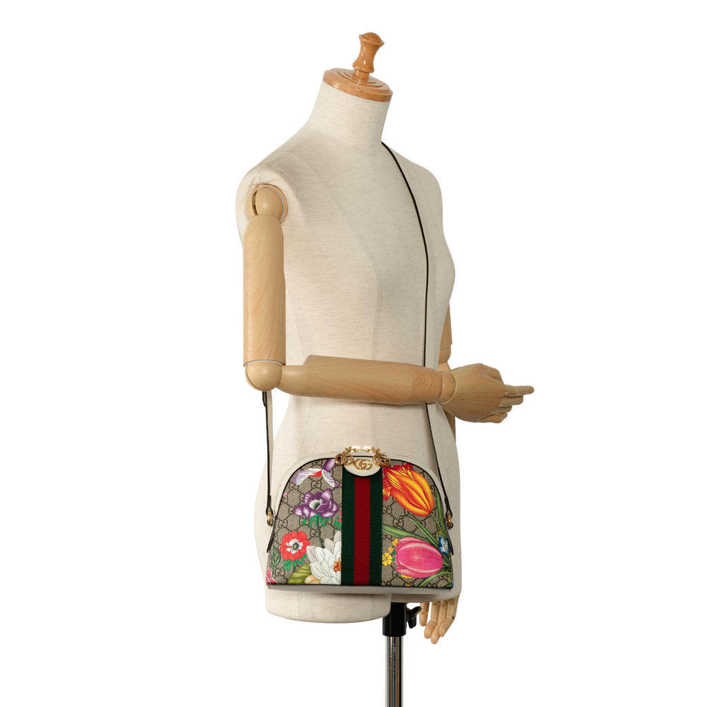 Gucci Small GG Supreme Flora Ophidia Dome (SHG-adCWLo)