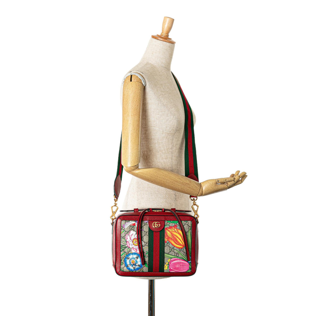 Gucci Small GG Supreme Flora Ophidia Satchel (SHG-Z0jPfA)