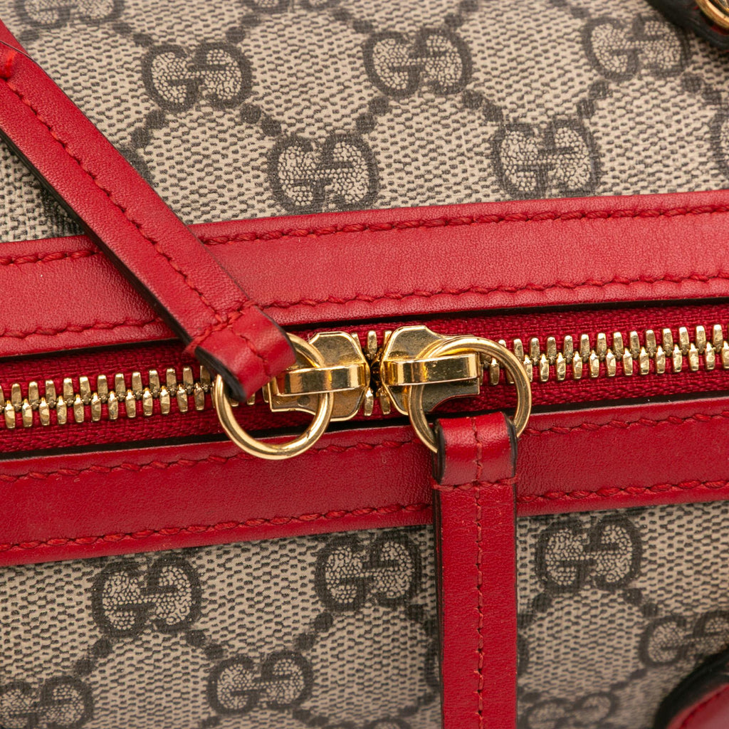 Gucci Small GG Supreme Kingsnake Heart Embroidered Satchel