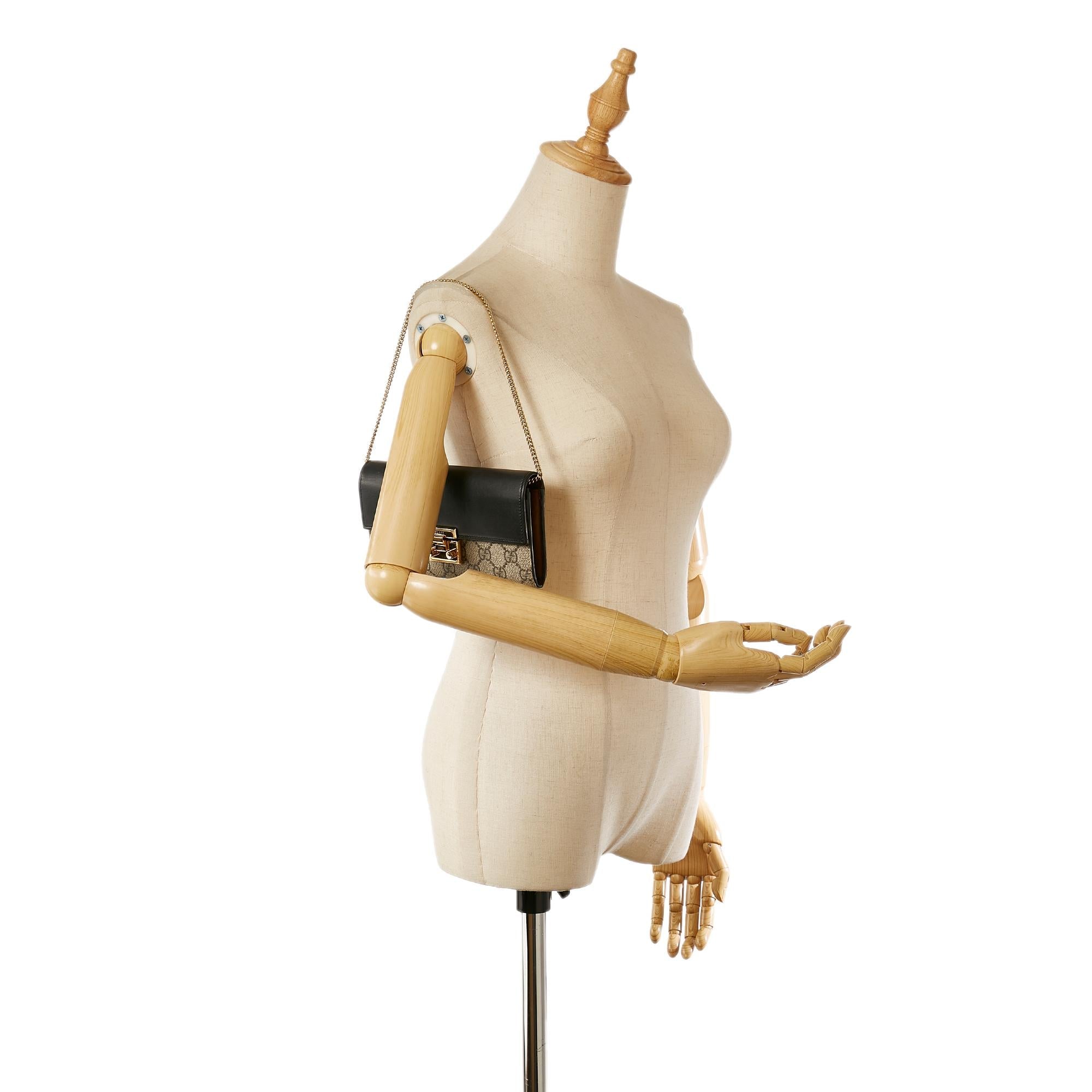 Gucci Small GG Supreme Padlock Crossbody Bag (SHG-23391)