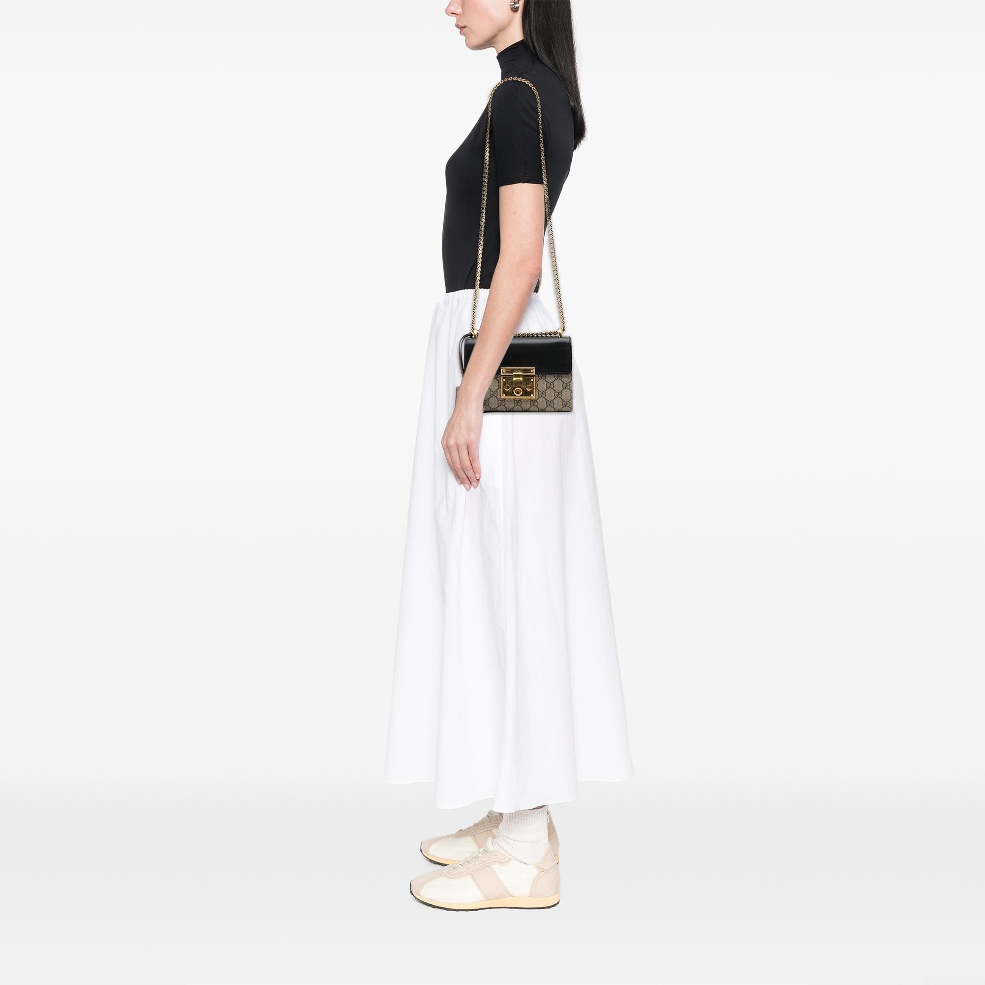 Gucci Small GG Supreme Padlock Crossbody