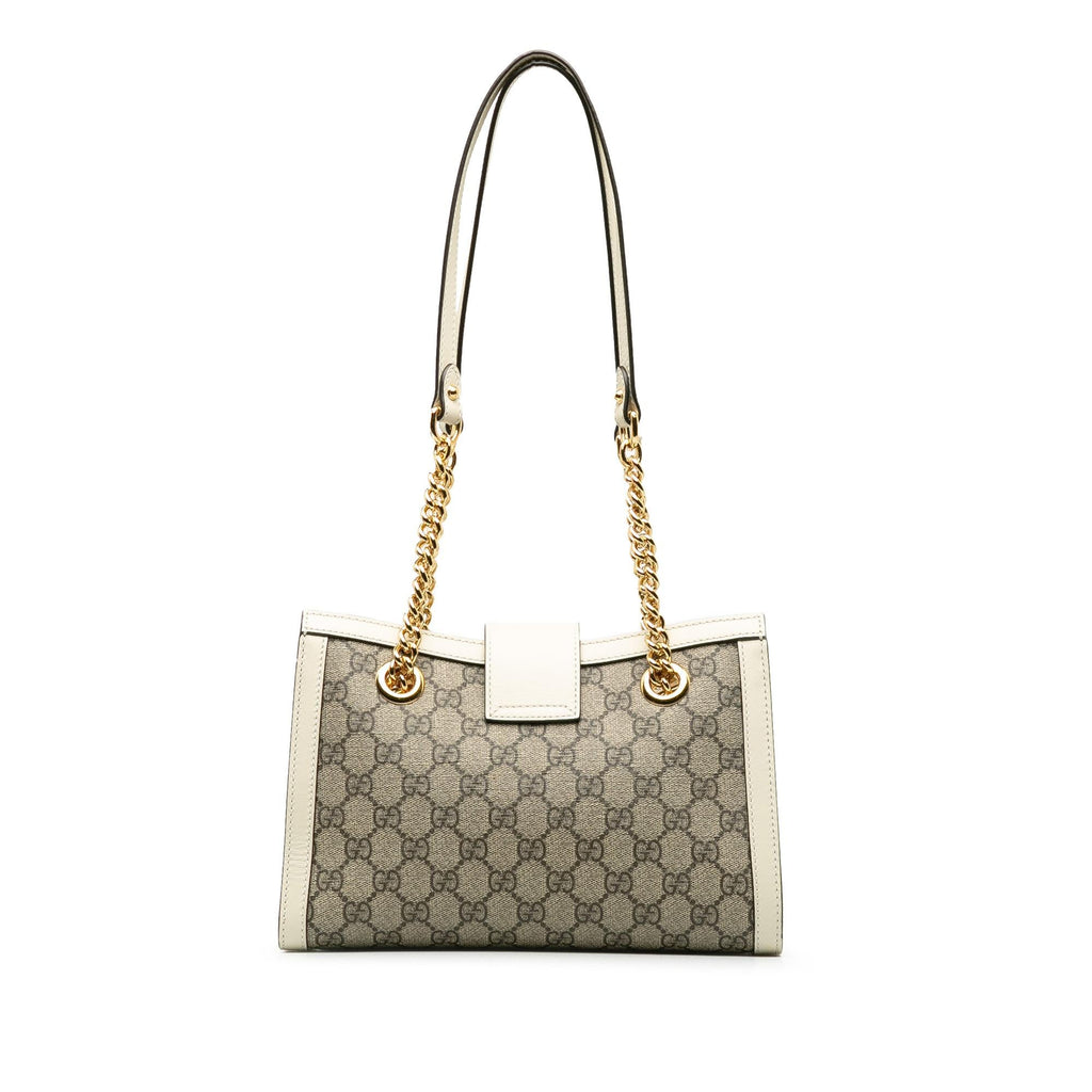 Gucci Small GG Supreme Padlock Tote (SHG-QfnOzS)