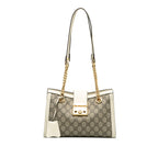 Gucci Small GG Supreme Padlock Tote (SHG-QfnOzS)
