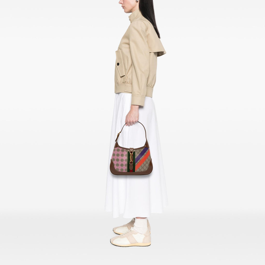 Gucci Small GG Supreme Web Geometric Jackie 1961 Crossbody
