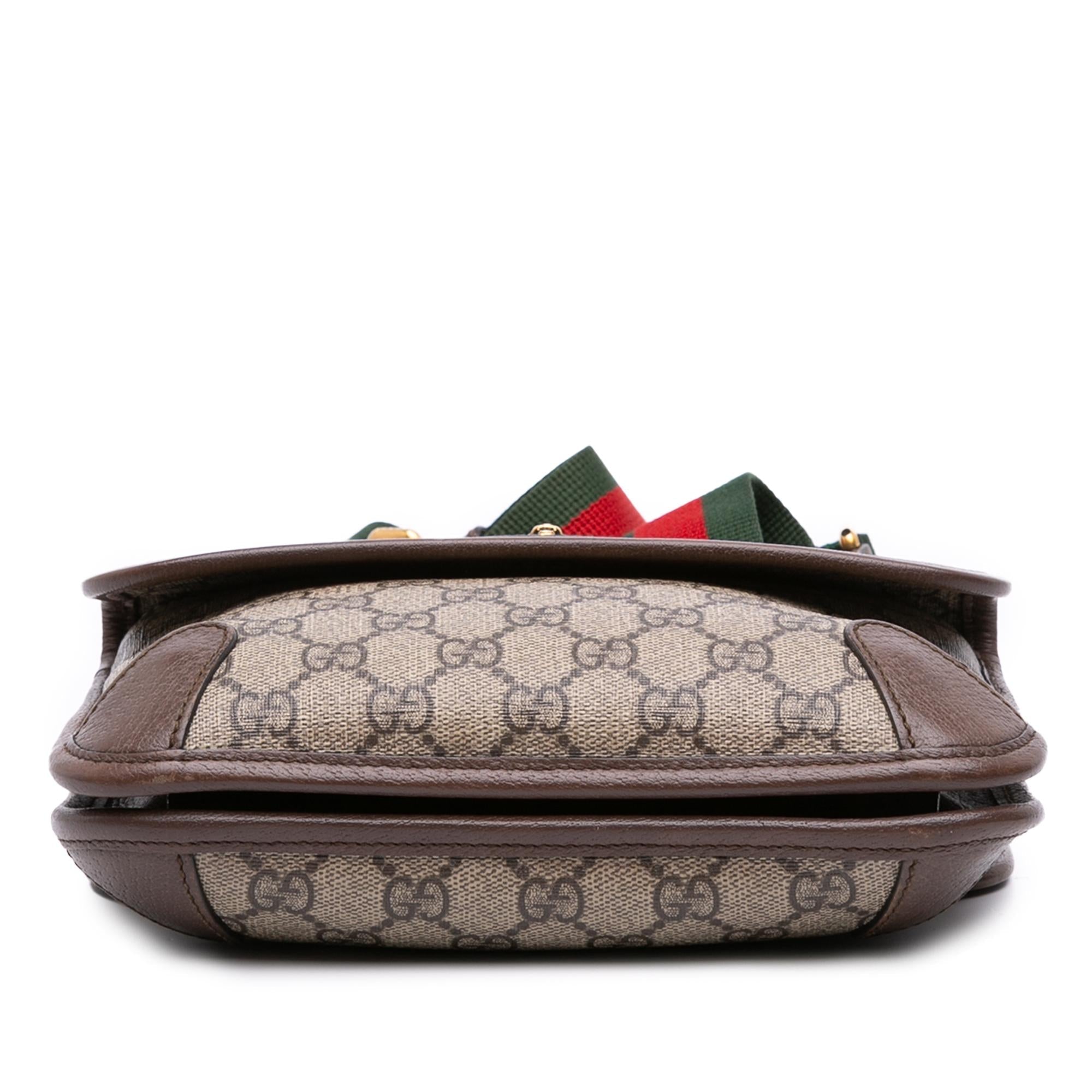 Gucci Small GG Supreme Web Neo Vintage Double Flap Messenger Bag