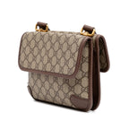 Gucci Small GG Supreme Web Neo Vintage Double Flap Messenger Bag