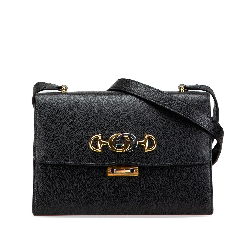 Gucci Small Grainy Calfskin Zumi Flap Crossbody