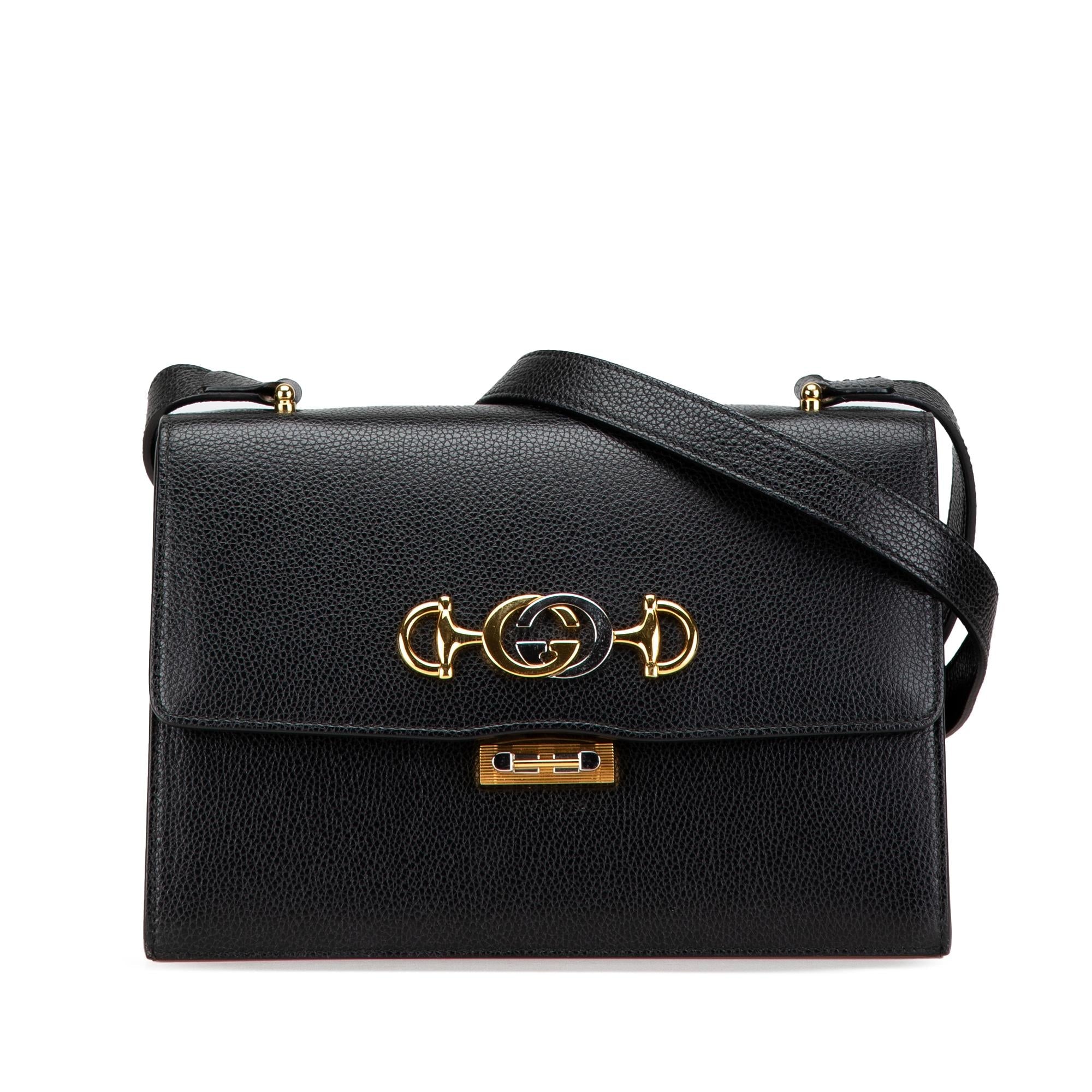 Gucci Small Grainy Calfskin Zumi Flap Crossbody