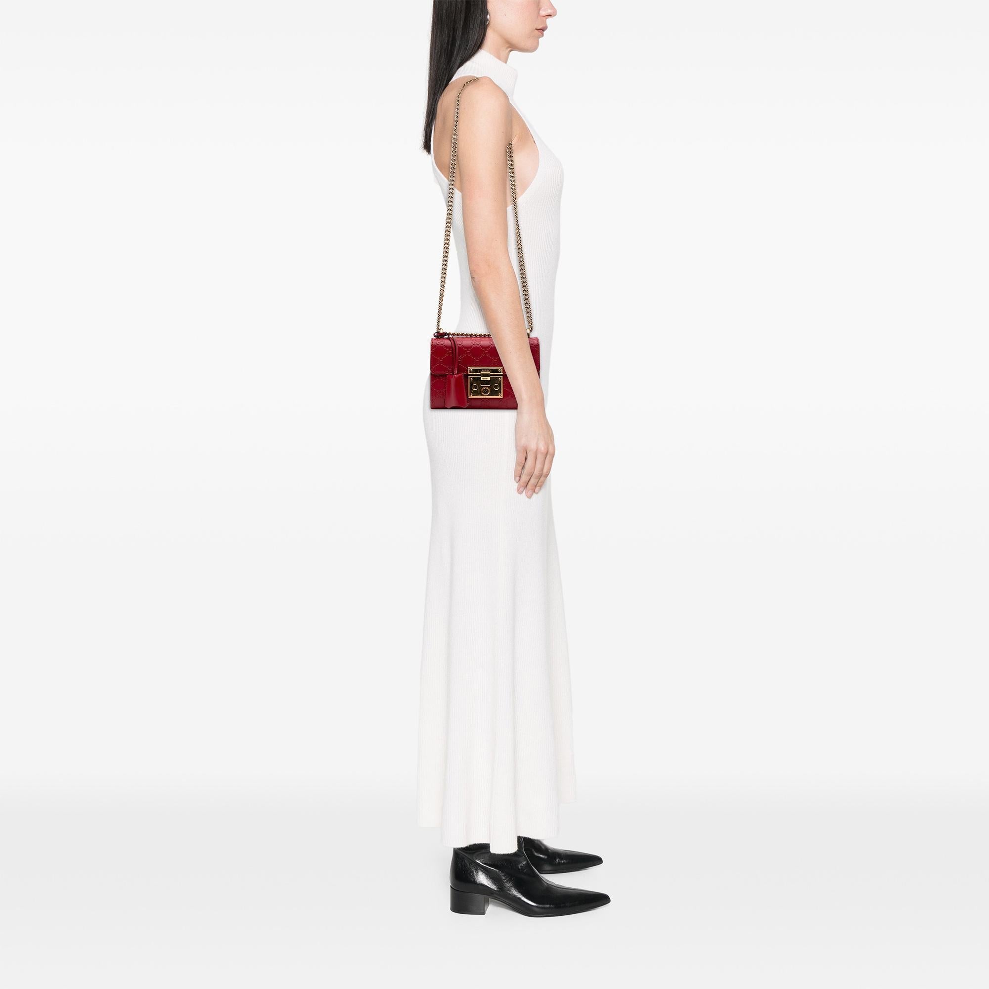 Gucci Small Guccissima Padlock Crossbody