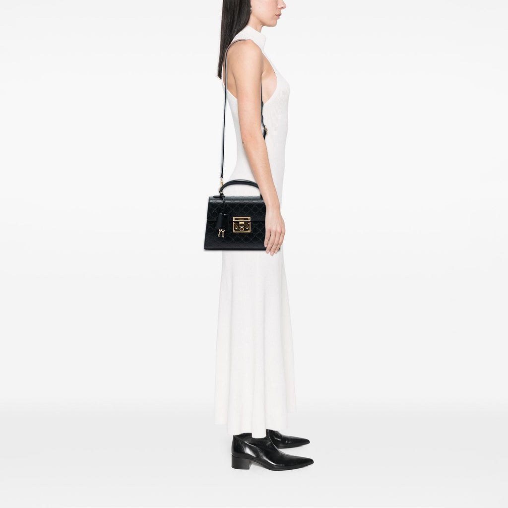 Gucci Small Guccissima Padlock Satchel