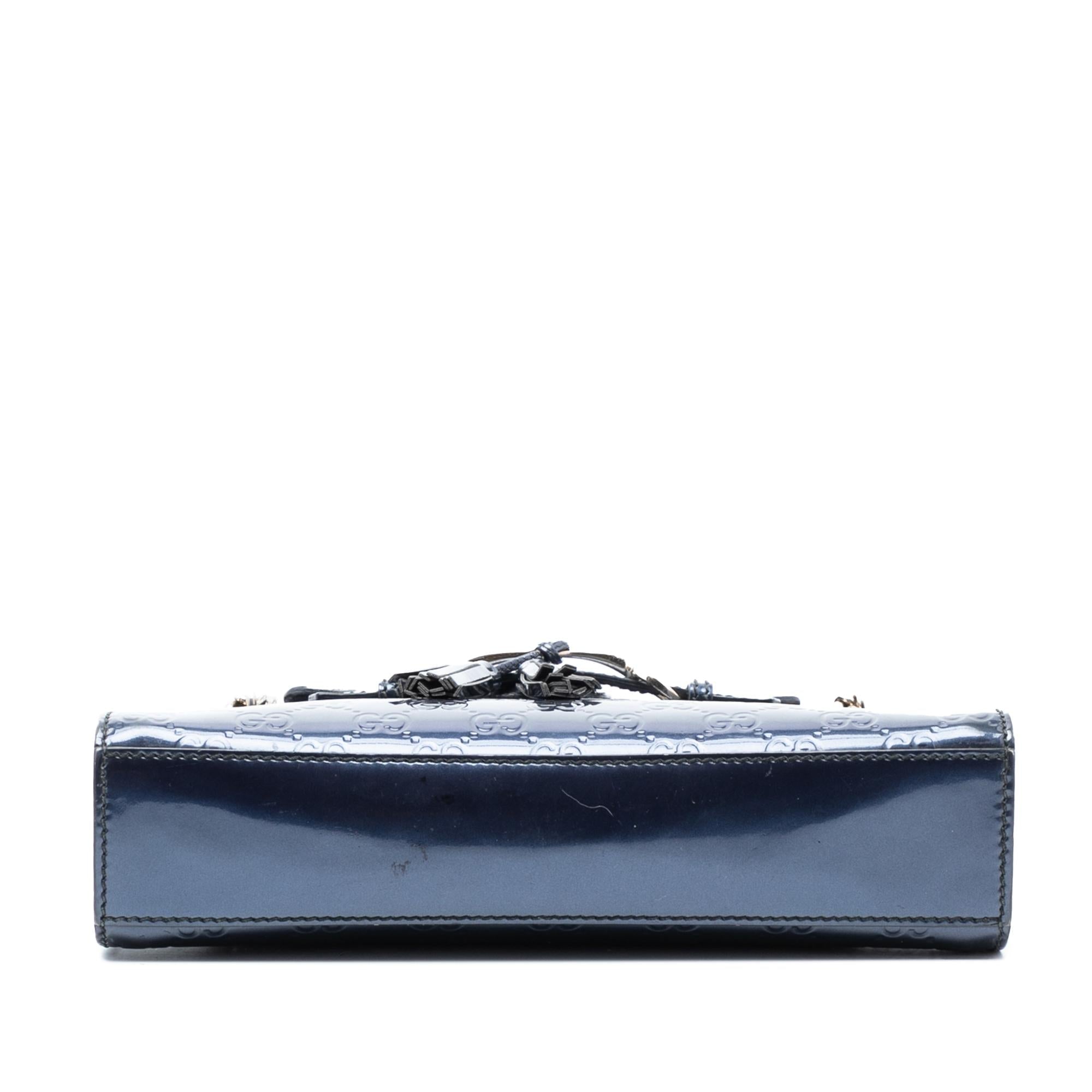 Gucci Small Guccissima Patent Emily Shoulder Bag