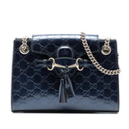 Gucci Small Guccissima Patent Emily Shoulder Bag