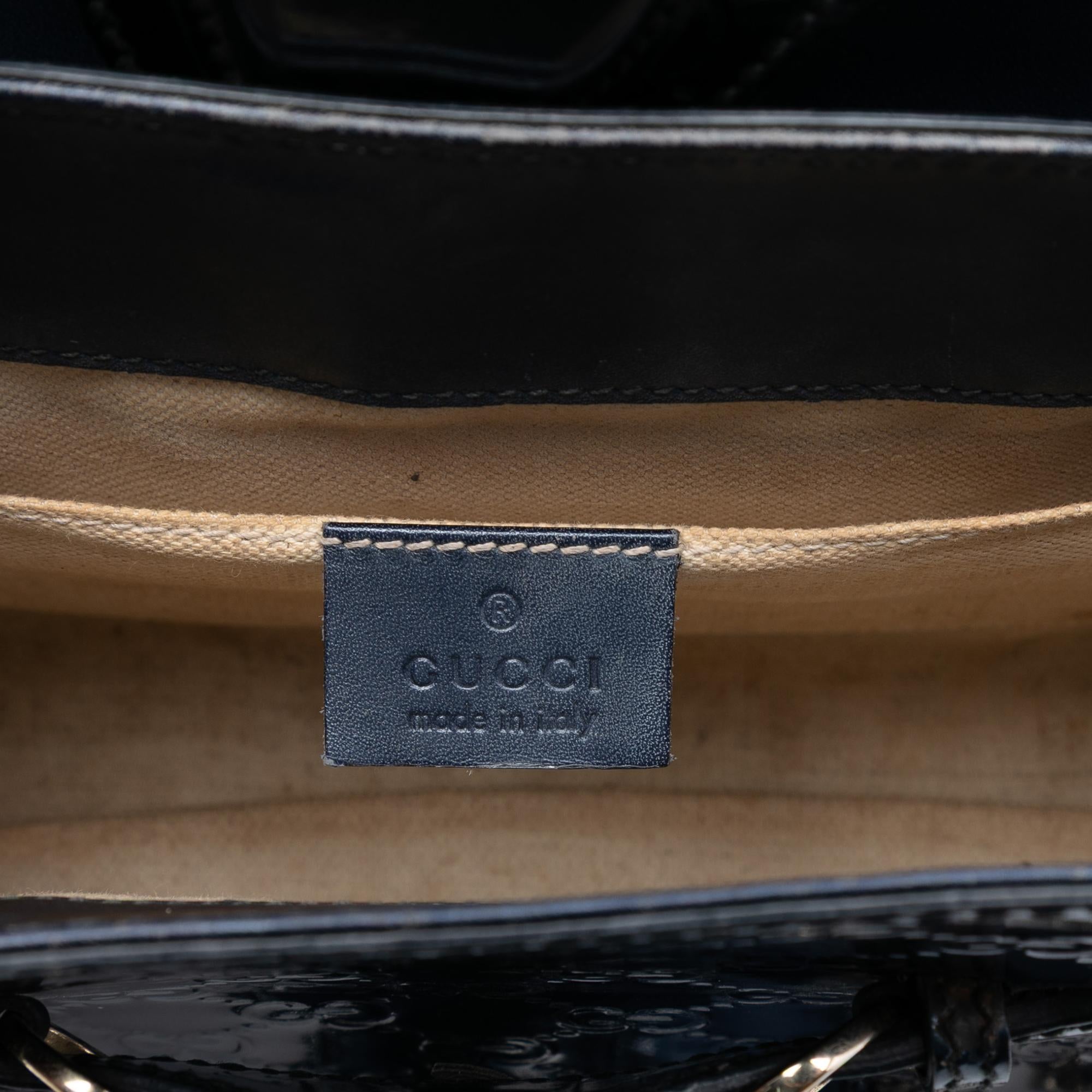 Gucci Small Guccissima Patent Emily Shoulder Bag
