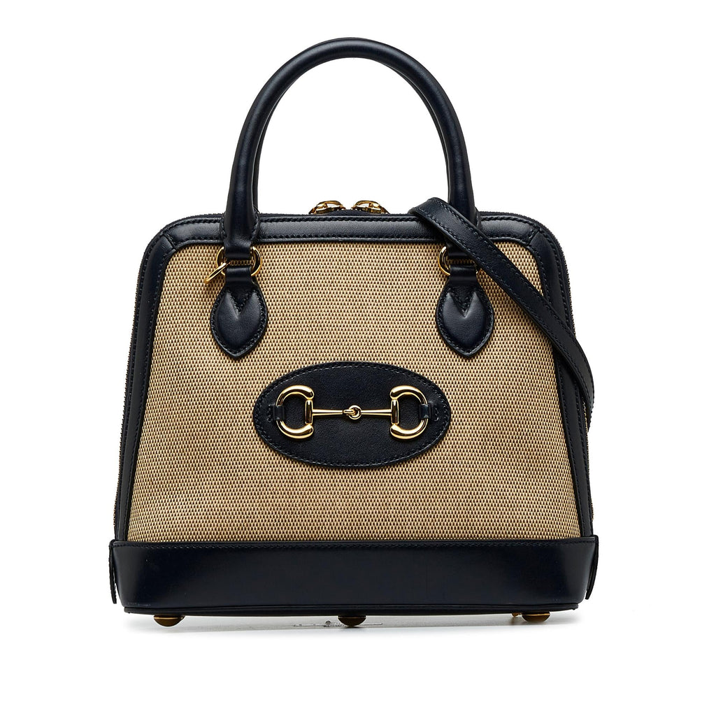 Gucci Small Horsebit 1955 Canvas Top Handle (SHG-QIxwtd)