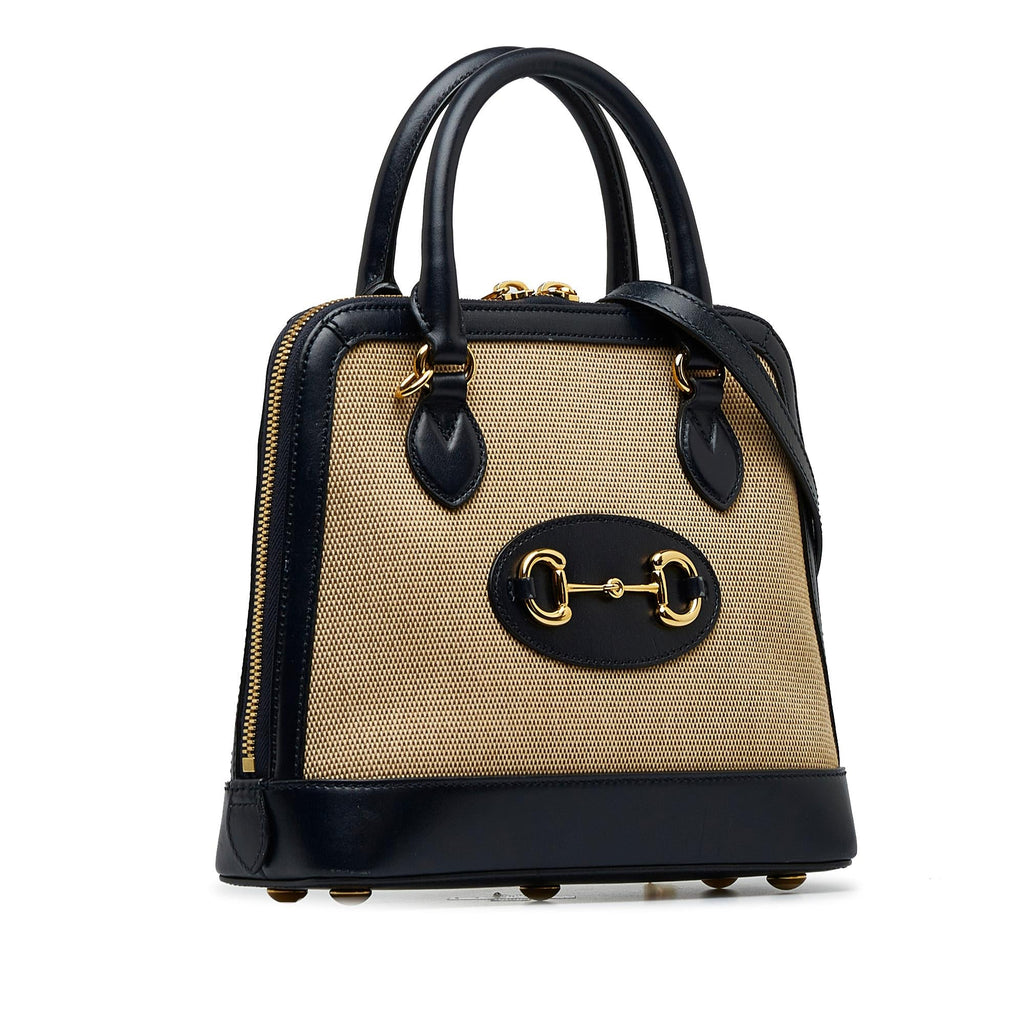 Gucci Small Horsebit 1955 Canvas Top Handle (SHG-QIxwtd)