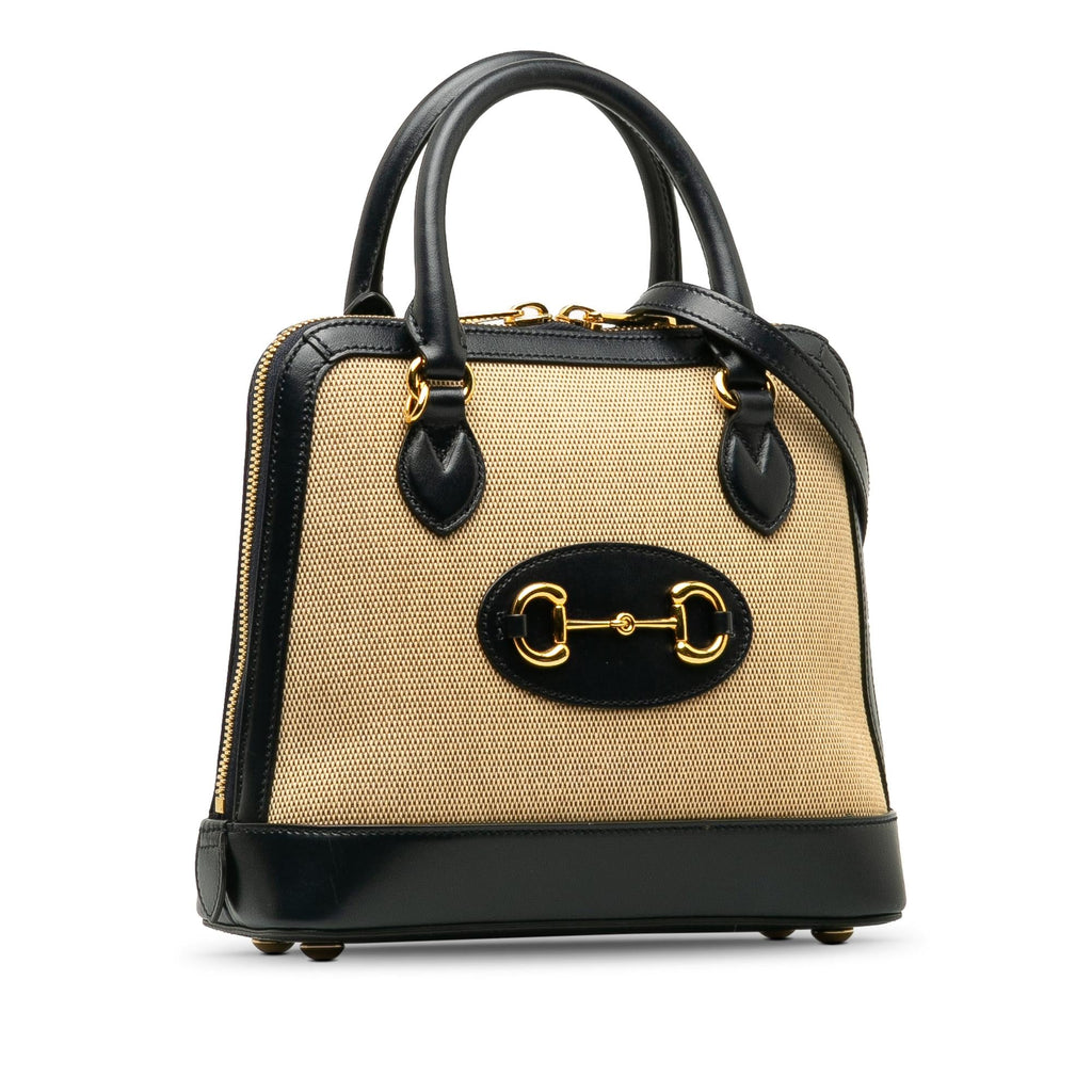 Gucci Small Horsebit 1955 Canvas Top Handle (SHG-7XpLq2)
