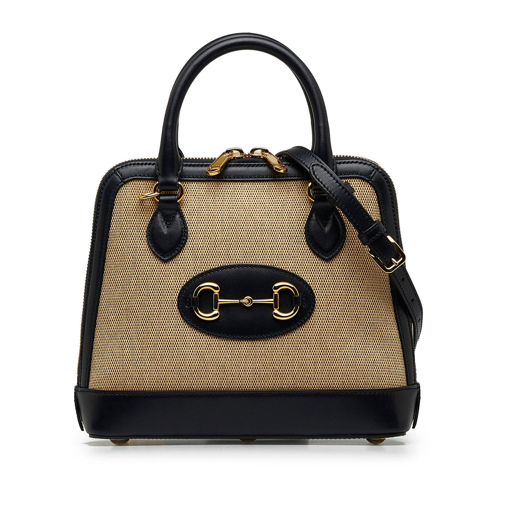 Gucci Small Horsebit 1955 Canvas Top Handle (SHG-hasten)