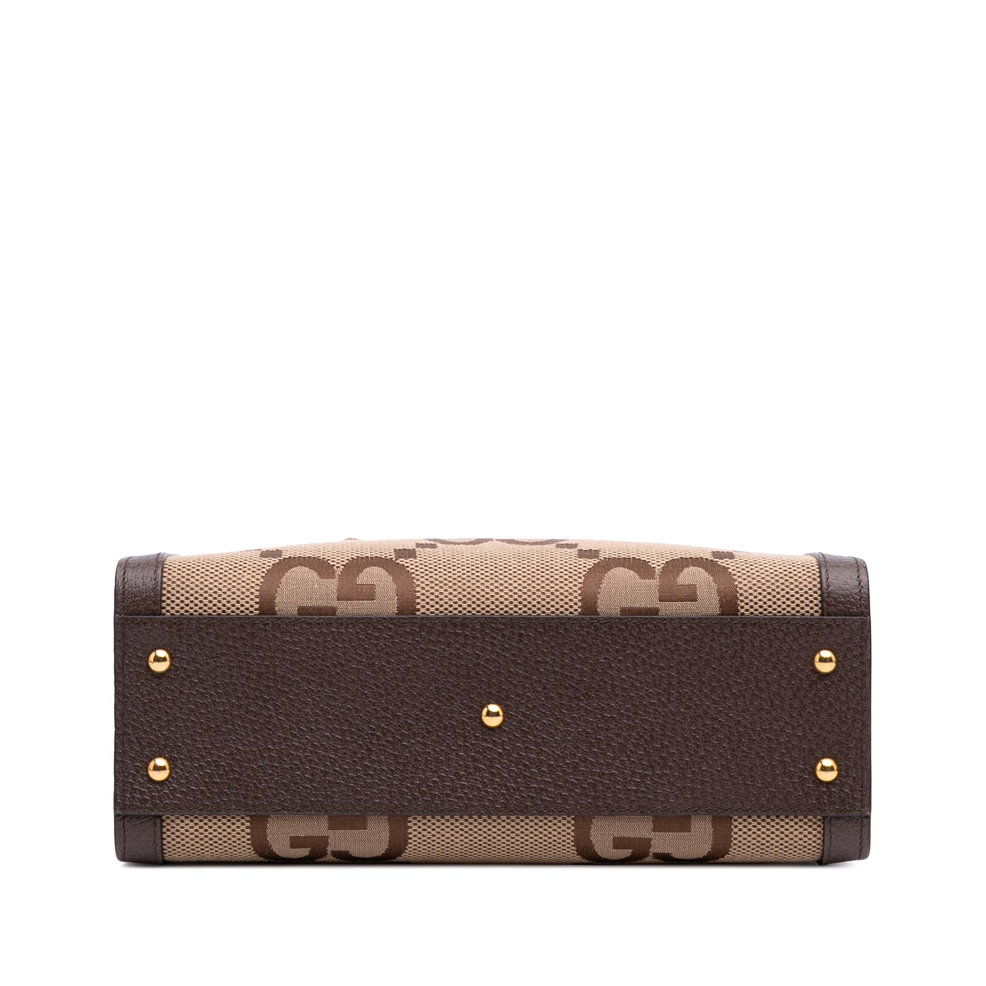 Gucci Small Jumbo GG Canvas Bamboo Diana Satchel