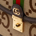 Gucci Small Jumbo GG Canvas Web Ophidia Top Handle Flap