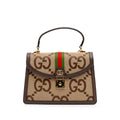 Gucci Small Jumbo GG Canvas Web Ophidia Top Handle Flap