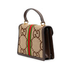 Gucci Small Jumbo GG Canvas Web Ophidia Top Handle Flap