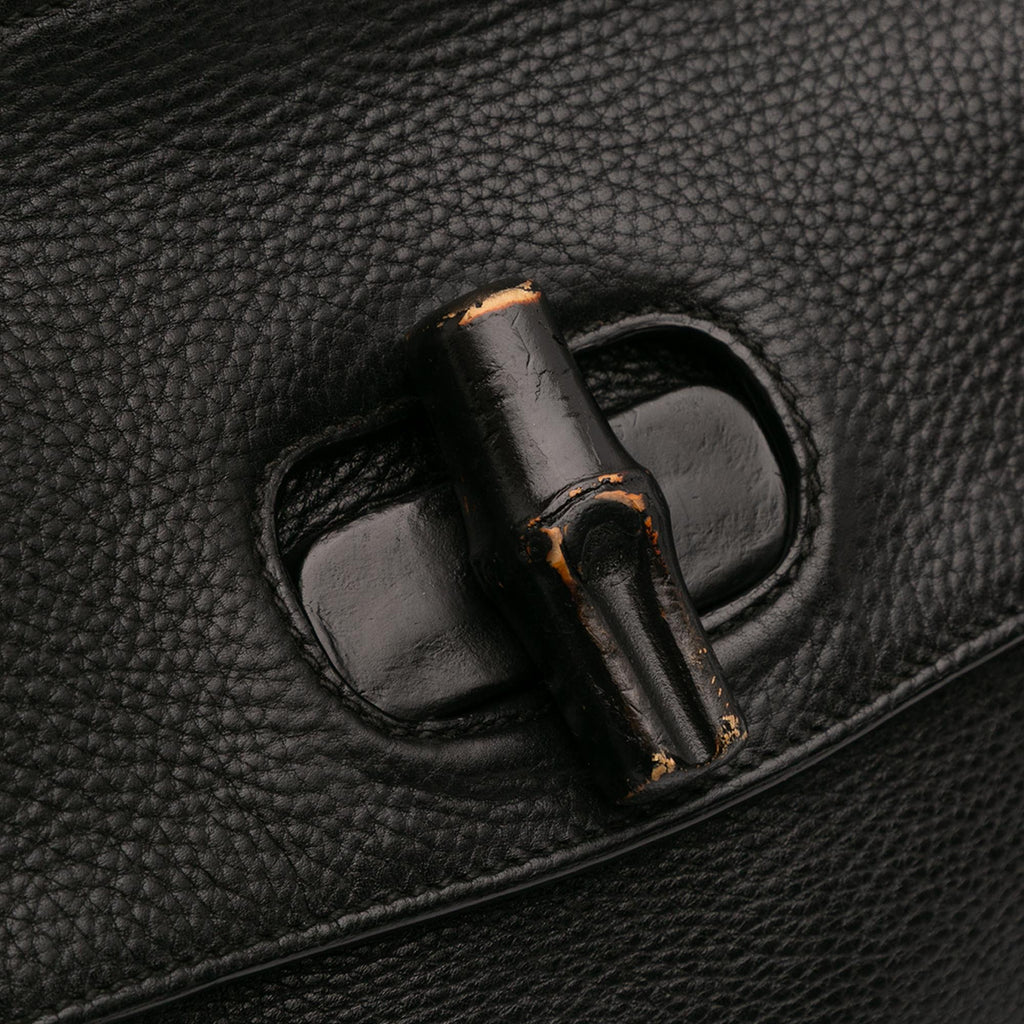 Gucci Small Leather Bamboo Daily Satchel