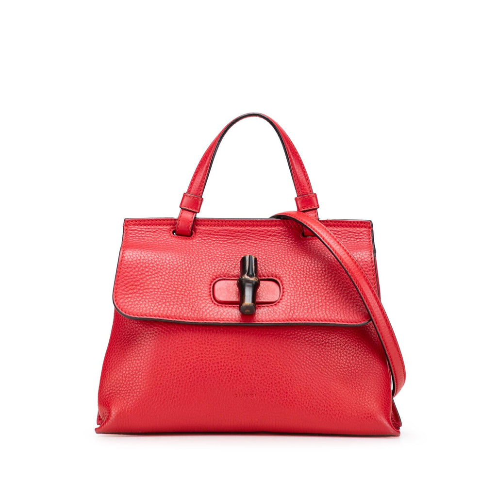 Gucci Small Leather Bamboo Daily Satchel
