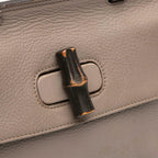 Gucci Small Leather Bamboo Daily Satchel