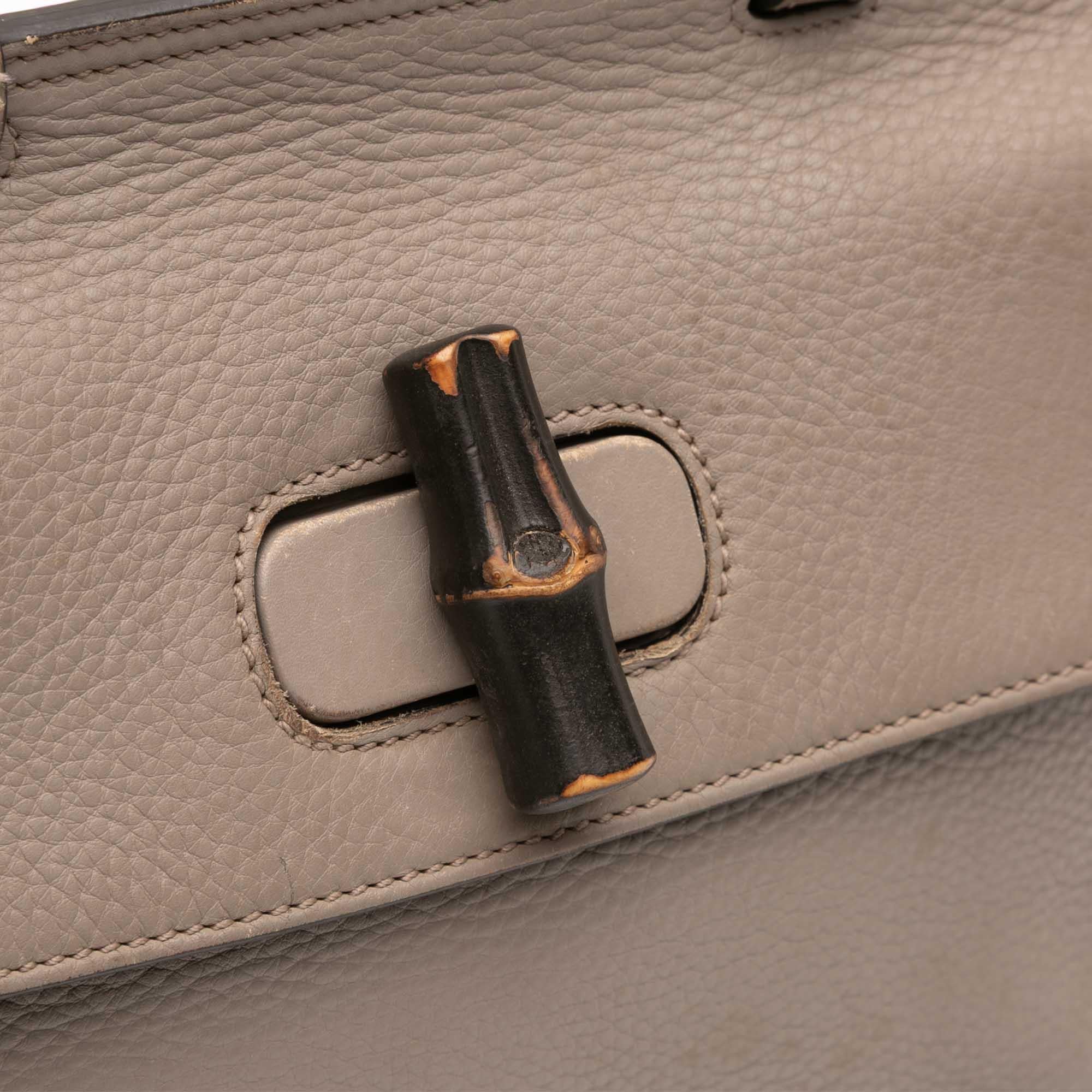 Gucci Small Leather Bamboo Daily Satchel