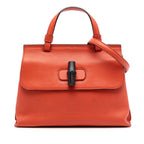Gucci Small Leather Bamboo Daily Satchel