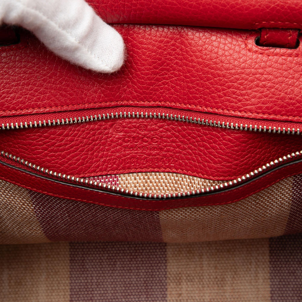 Gucci Small Leather Bamboo Daily Satchel
