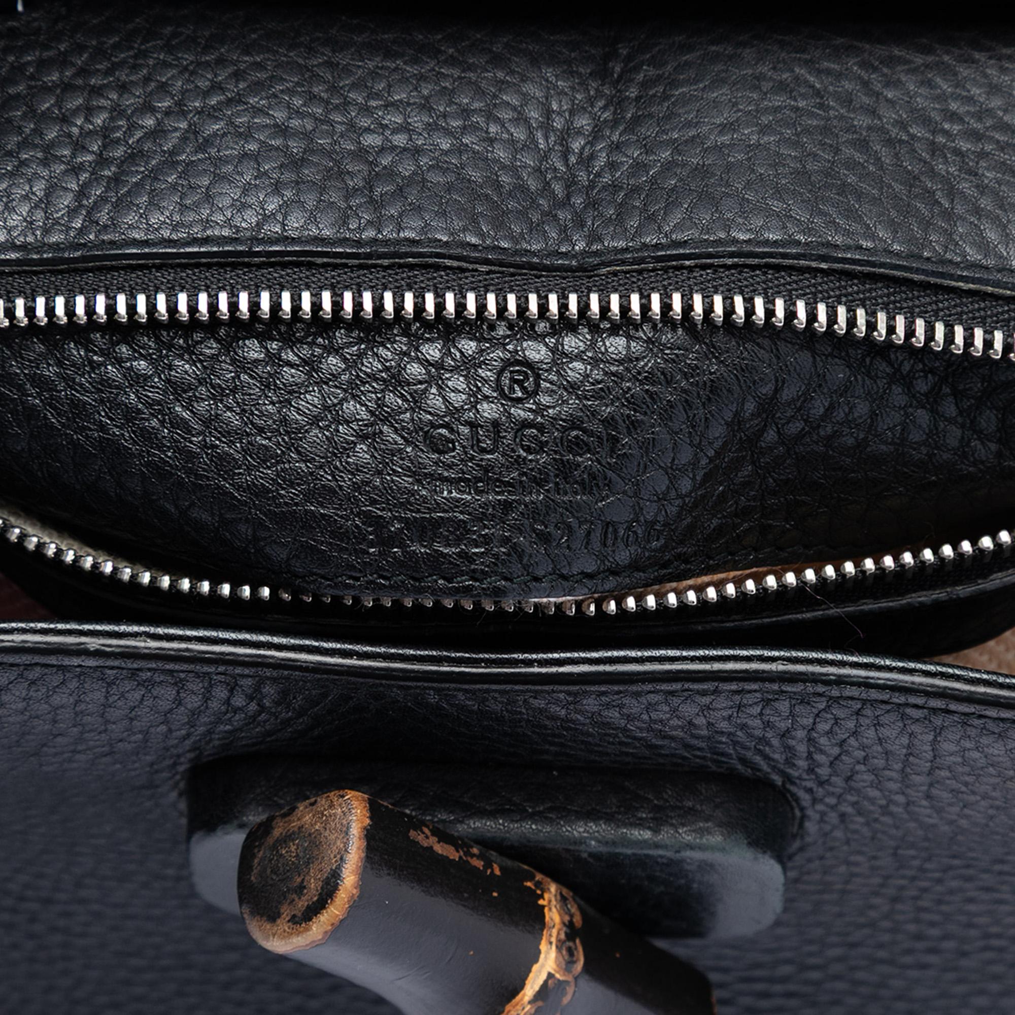 Gucci Small Leather Bamboo Daily Satchel