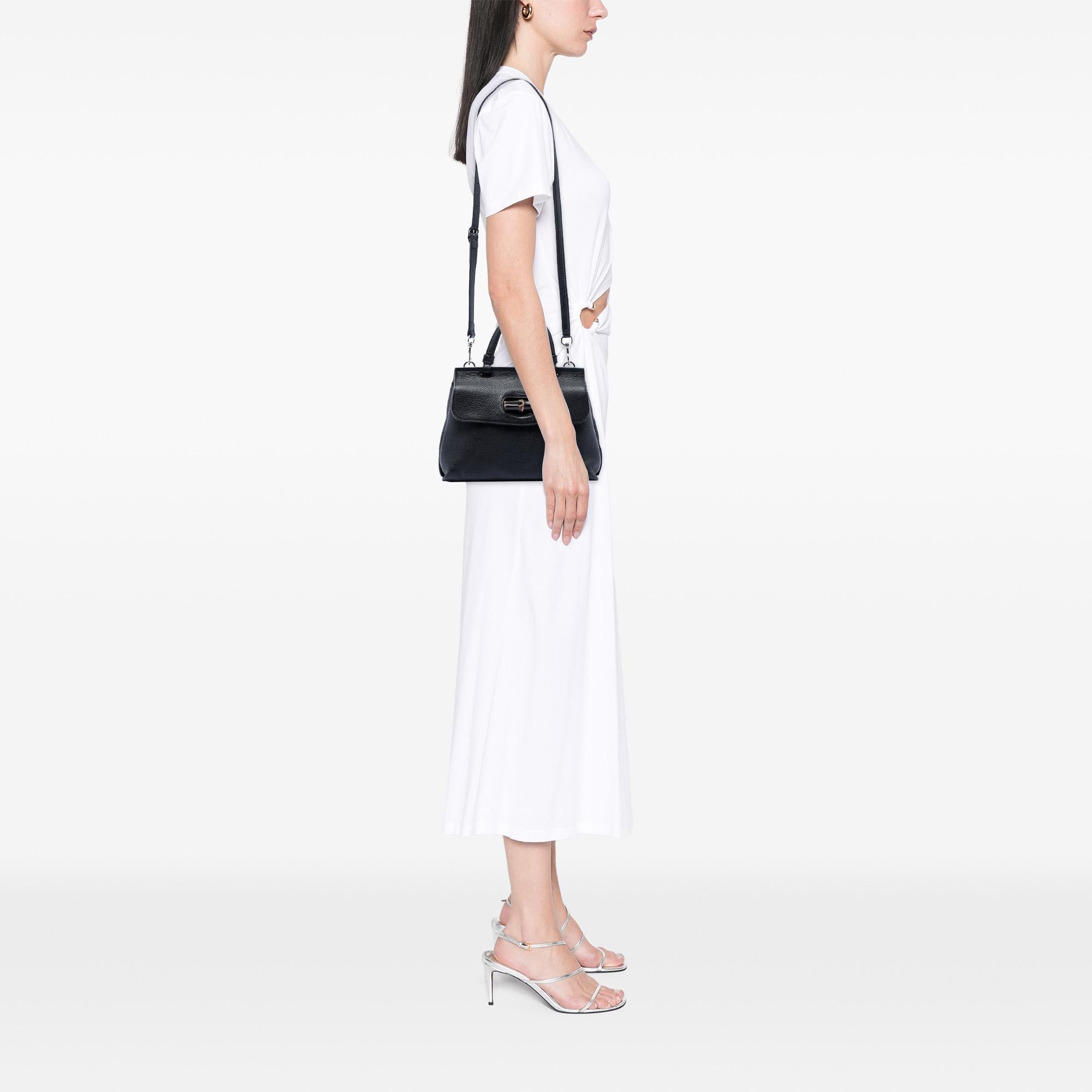 Gucci Small Leather Bamboo Daily Satchel