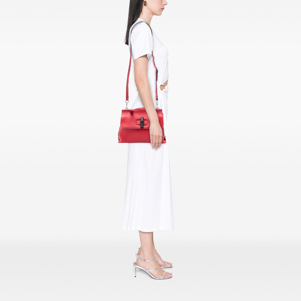 Gucci Small Leather Bamboo Daily Satchel