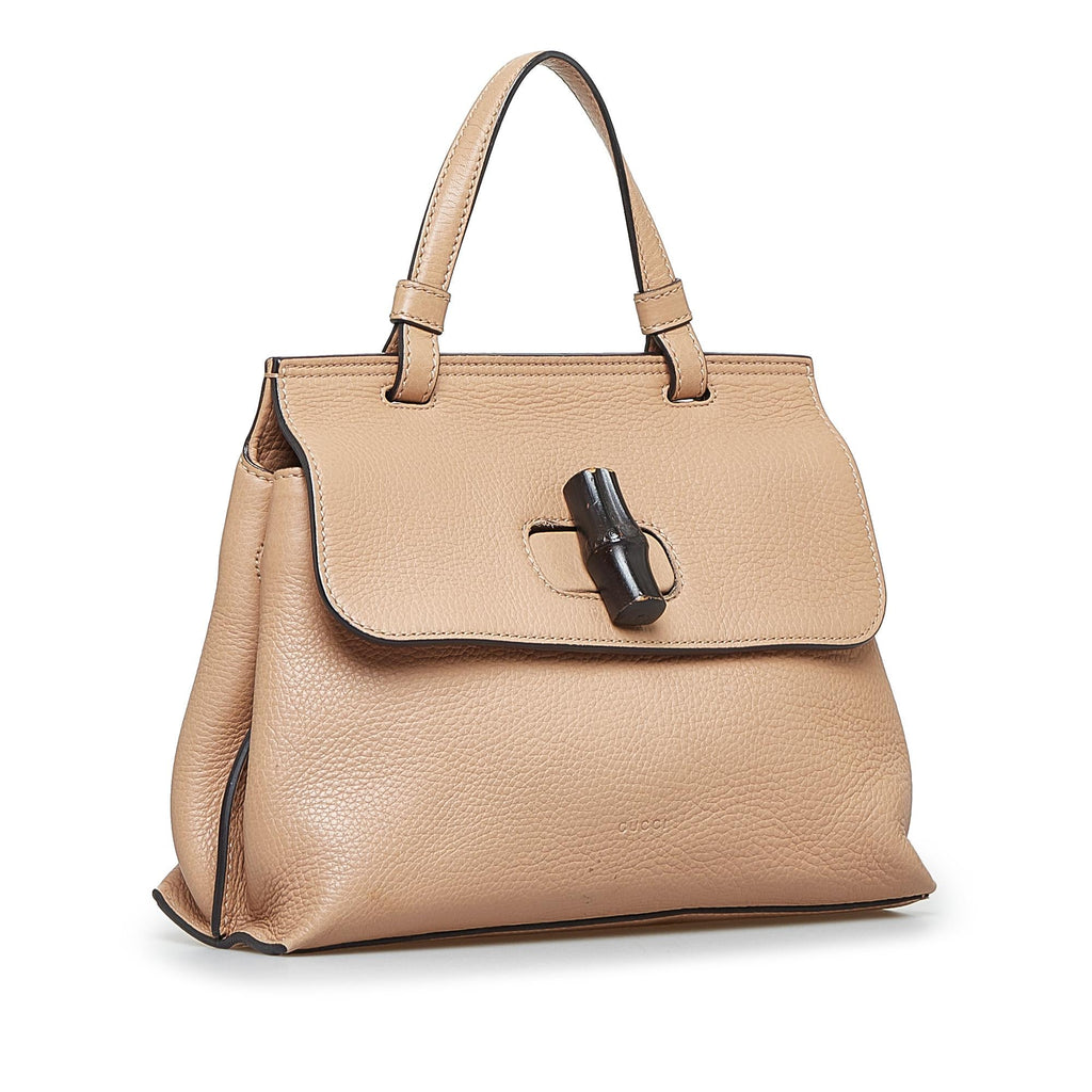 Gucci Small Leather Bamboo Daily Satchel