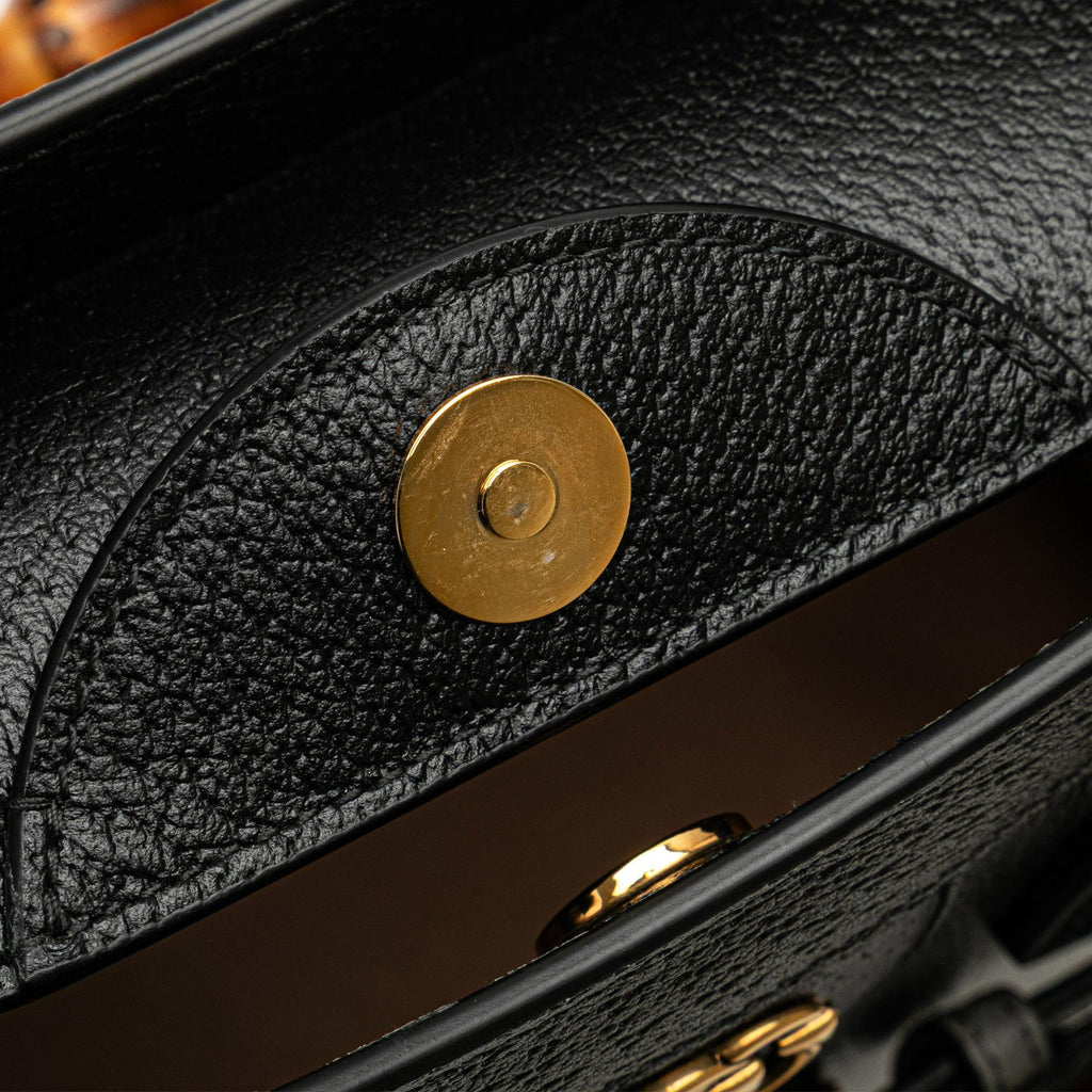 Gucci Small Leather Bamboo Diana Satchel