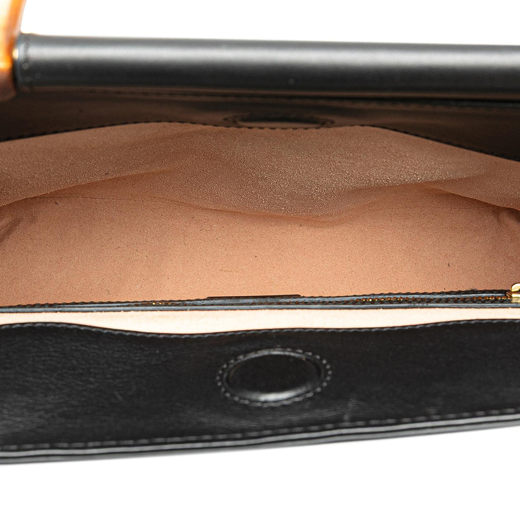 Gucci Small Leather Bamboo Nymphaea Satchel