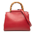 Gucci Small Leather Bamboo Nymphaea Satchel
