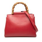 Gucci Small Leather Bamboo Nymphaea Satchel
