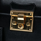 Gucci Small Leather Bamboo Padlock Satchel