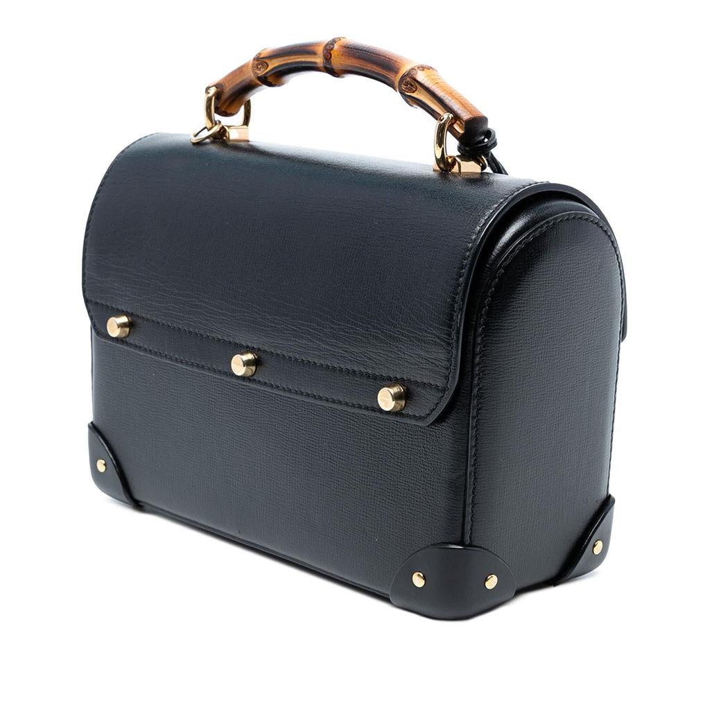 Gucci Small Leather Bamboo Padlock Satchel