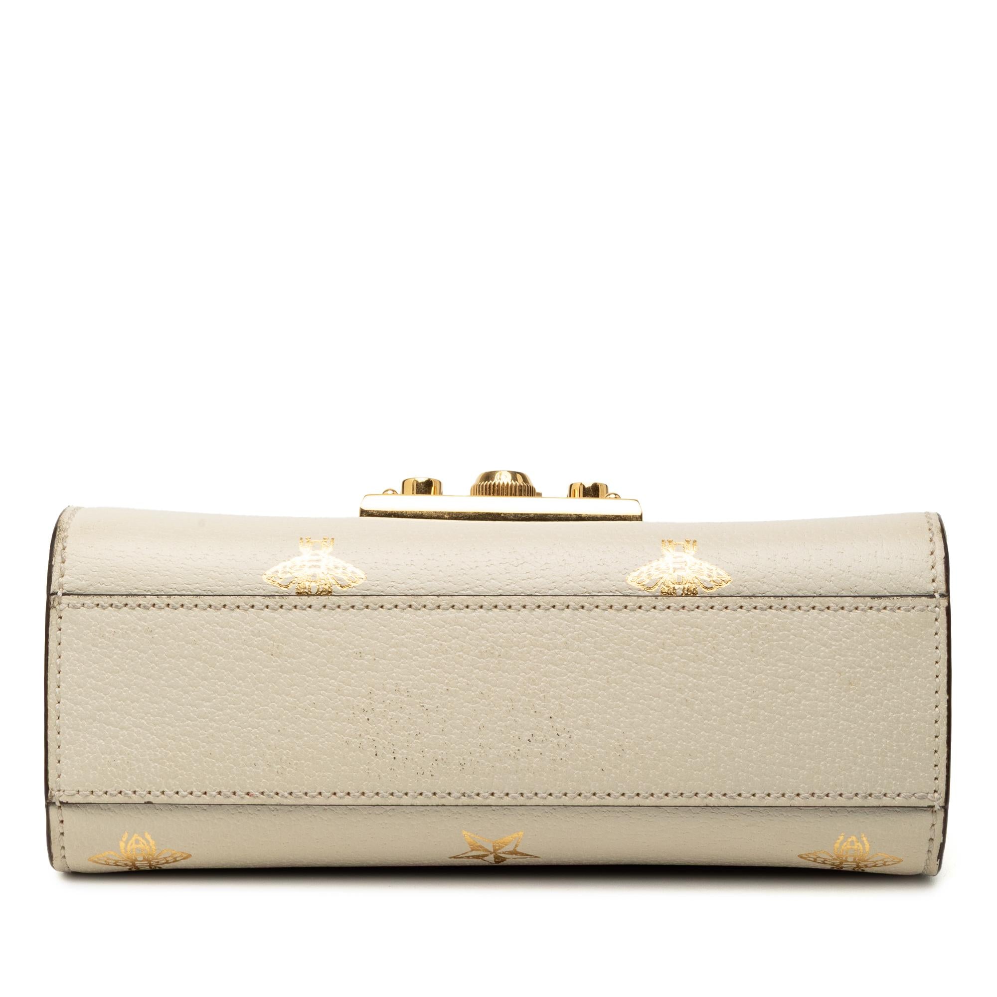 Gucci Small Leather Bee Star Padlock Crossbody
