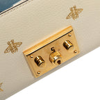 Gucci Small Leather Bee Star Padlock Crossbody